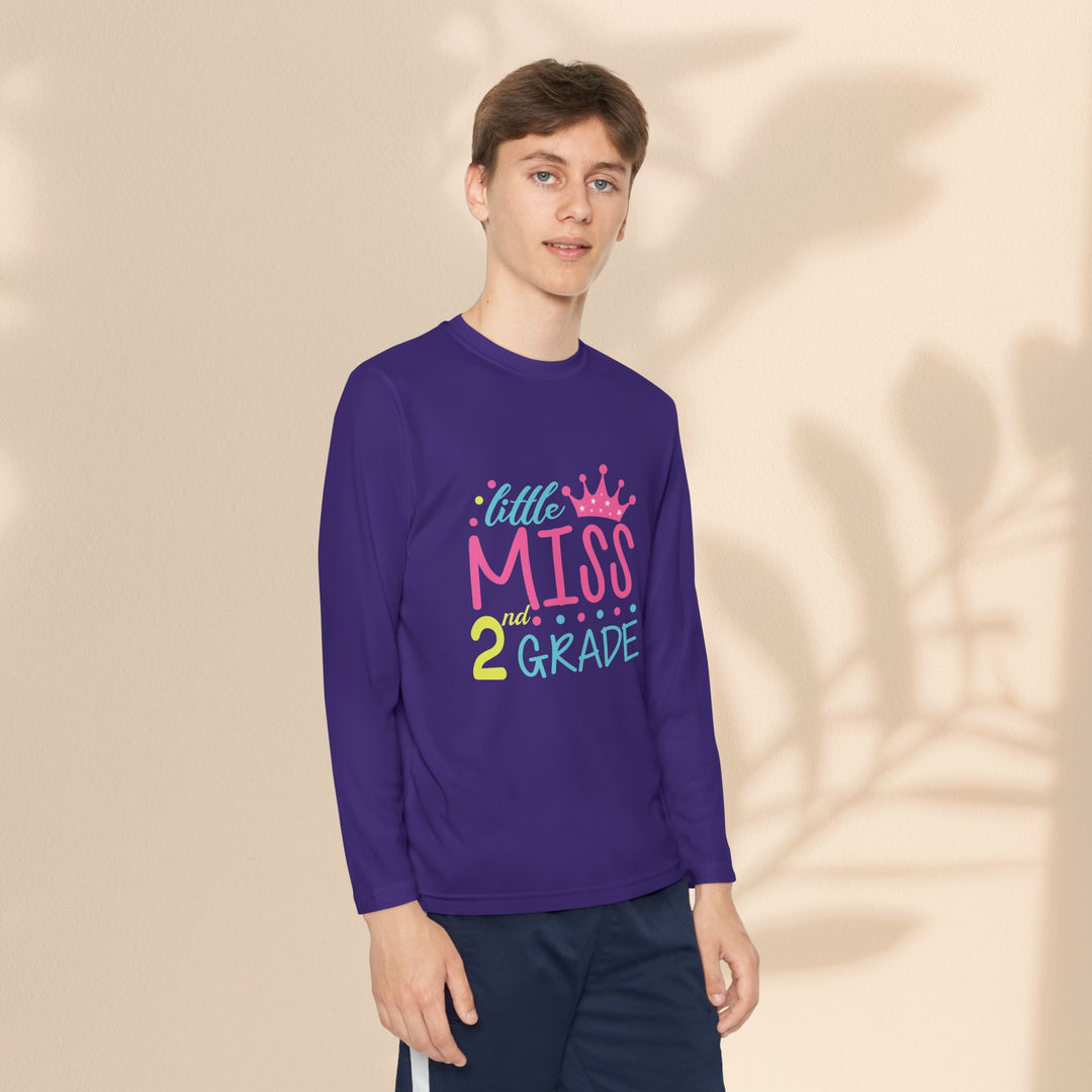 Youth Long Sleeve Birthday Tee, Kids' Birthday Shirt, Little Miss 2nd Grade Top, Tween Long Sleeve Shirt, Fun Celebration Apparel