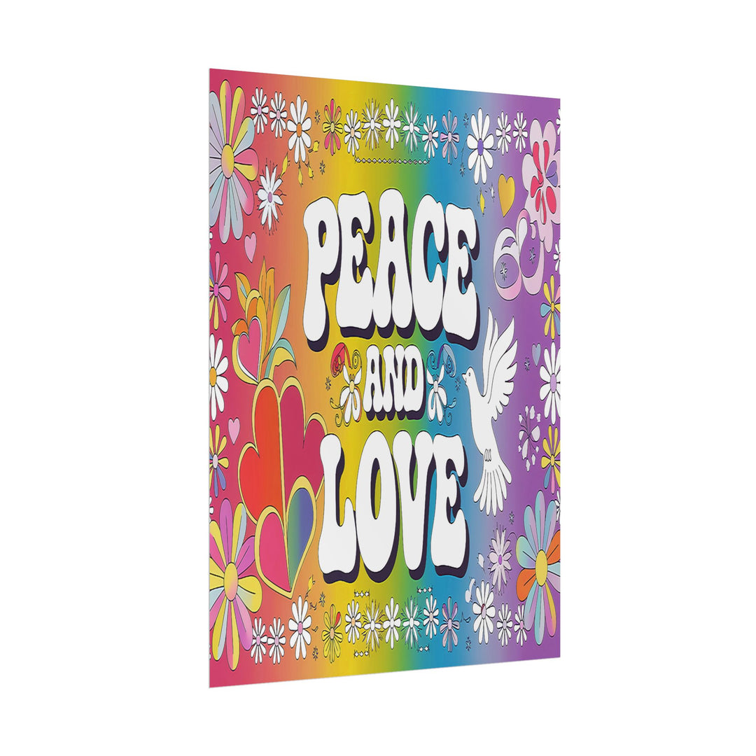 Peace and Love Rolled Posters - Colorful Floral Wall Art for Peaceful Decor