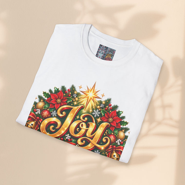 Joy to the World Christmas T-Shirt — Festive Wreath Holiday Tee