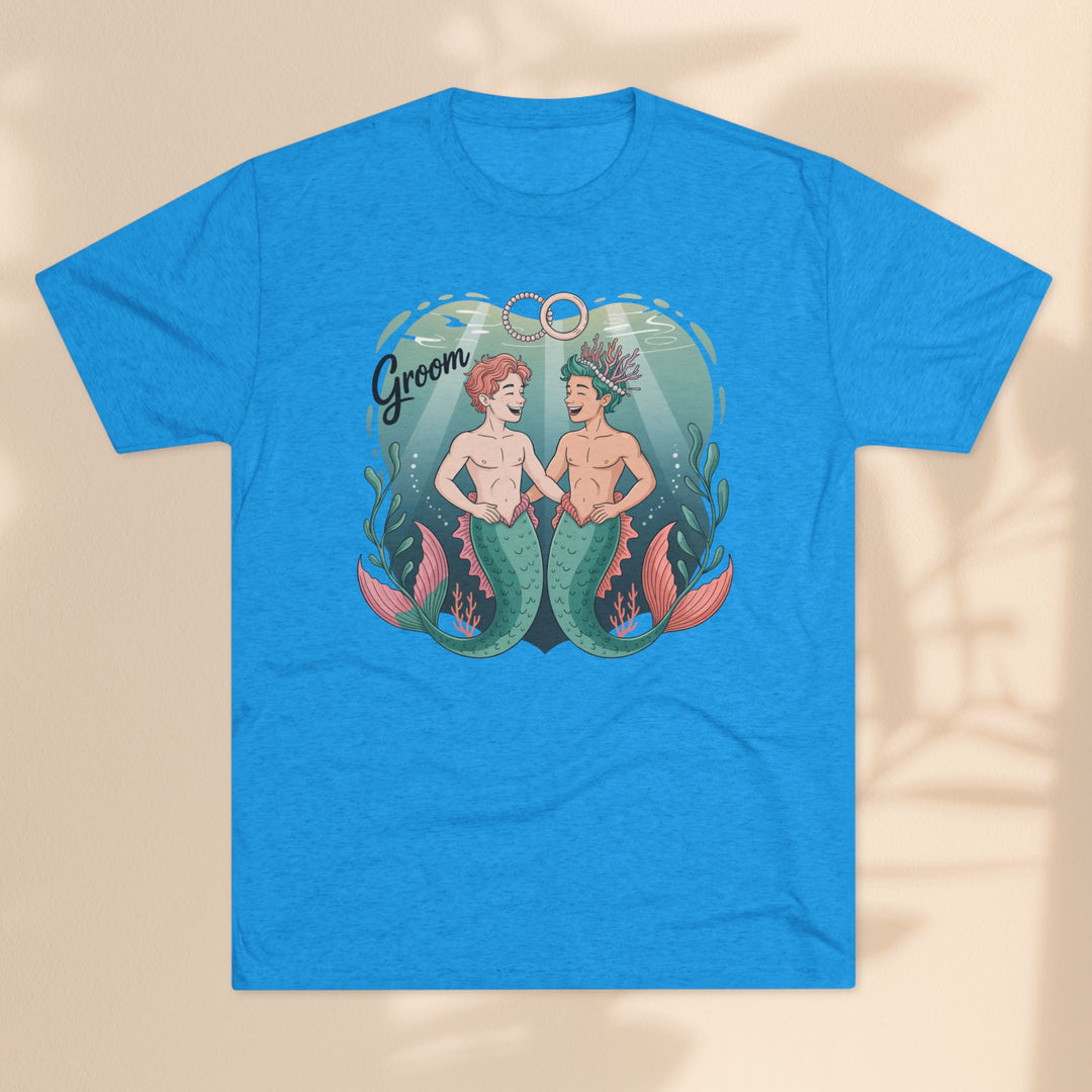 Merman Groom Tee, LGBTQ+ Pride Apparel, Wedding Gift, Unique Couple Shirt
