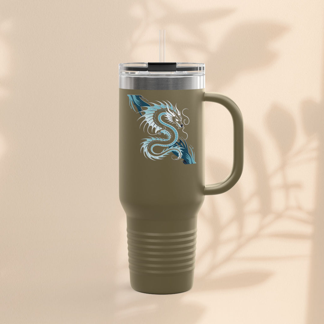 Bold Dragon Insulated Travel Mug, 40oz – Adventure, Road Trips, Unique Gift, Eco-Friendly Drinkware, Hot & Cold Beverages