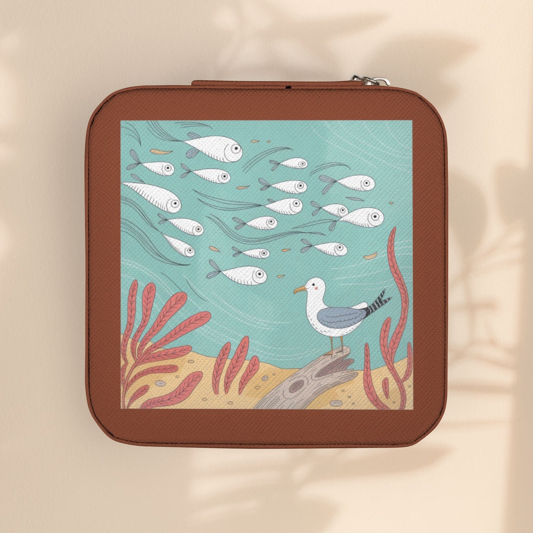 Seaside Mini Jewelry Travel Case — Compact Ring, Earring & Necklace Organizer