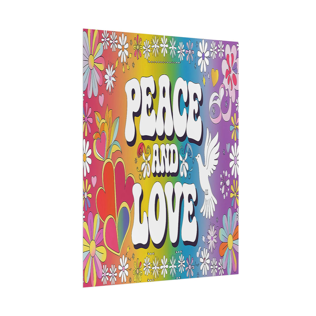 Peace and Love Rolled Posters - Colorful Floral Wall Art for Peaceful Decor
