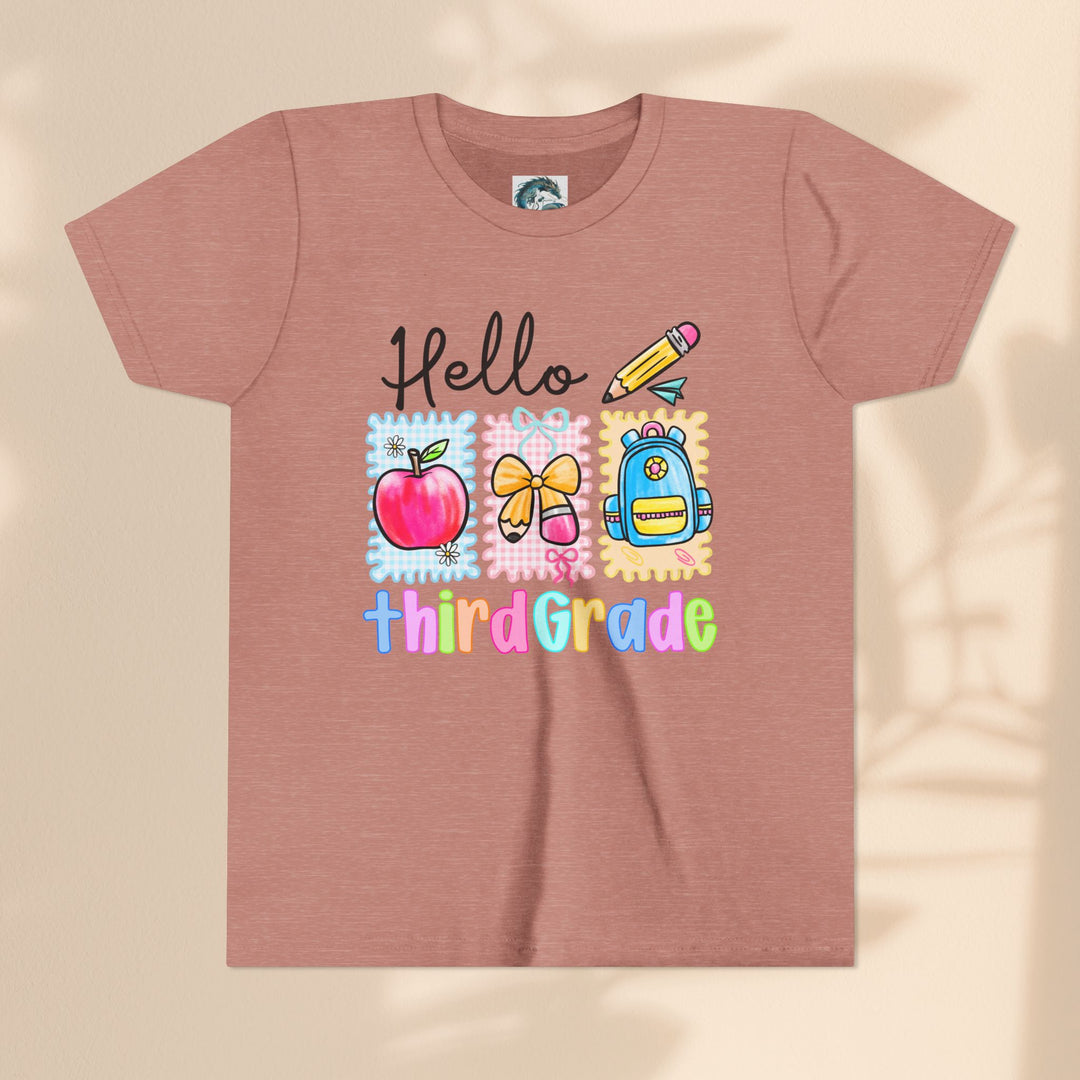 Colorful Third Grade Youth Tee, Back to School Shirt, Kids Graphic T-Shirt, 3rd Grade Celebration Apparel, Cute School Outfit, Fun [...]