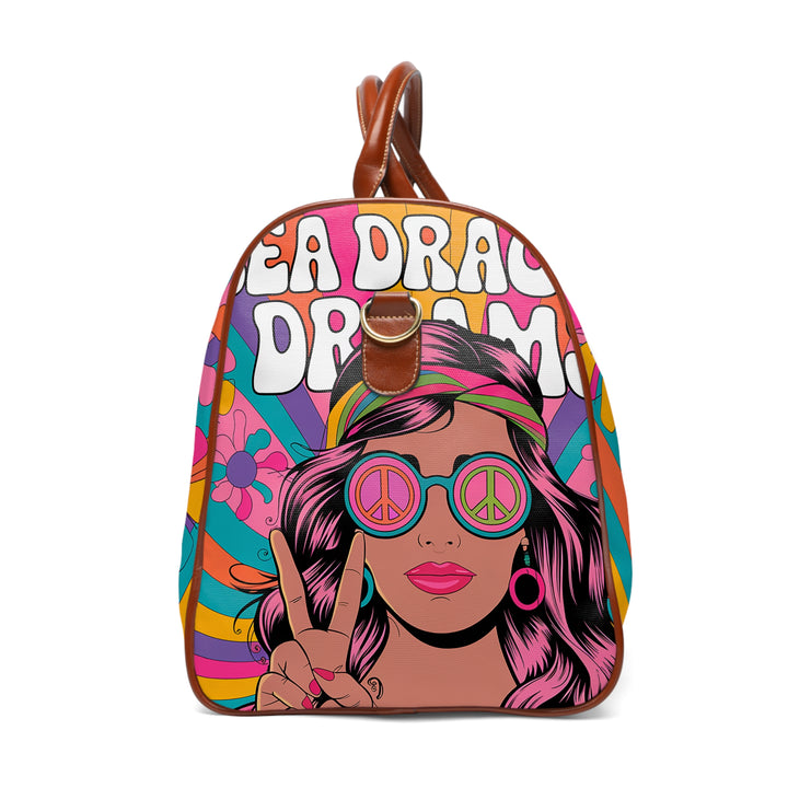 Retro Hippie Waterproof Travel Bag - Ideal for Vacation & Adventure