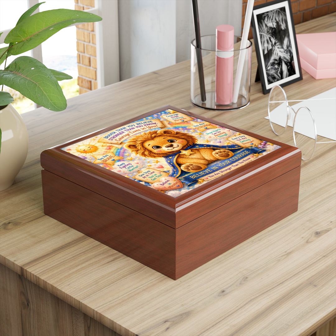 Believe in Your Courage Lion Jewelry Box — Brave Buddies Keepsake