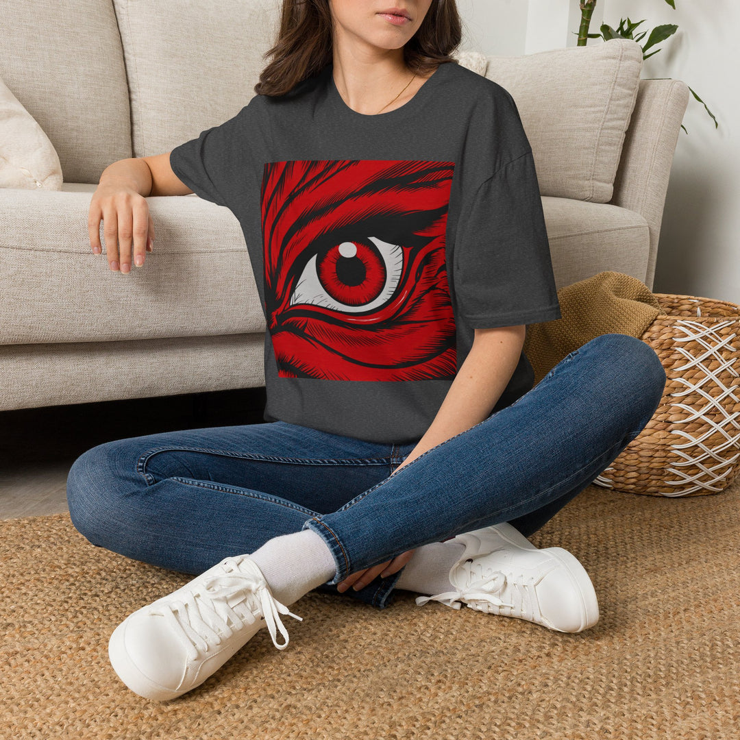 Red Tiger Eye T-Shirt — Bold Graphic Animal Print Tee