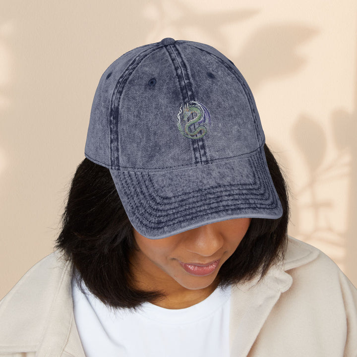 Vintage Embroidered Dragon Cap, Retro Baseball Hat, Gift for Her, Boho Accessories, Festival Wear, Casual Outfit