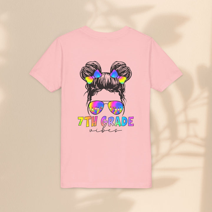 Rainbow 7th Grade Vibes Tee, Fun Youth T-Shirt, Back to School Fashion, Kids Graphic Tee, Teen Birthday Gift, Colorful Kids Wear