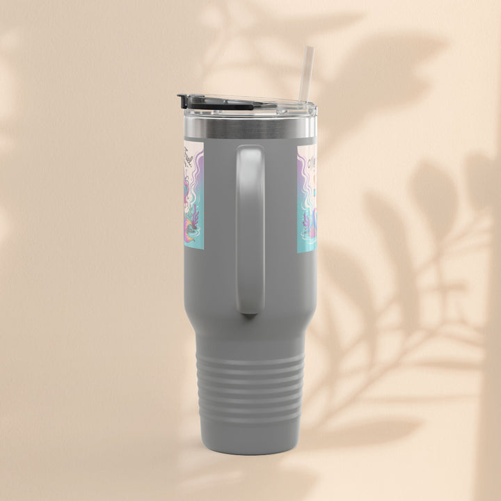 Magical Mermaid Fuel Insulated Travel Mug | 40oz Fantasy Drinkware for Beach Lovers, Gifts for Her