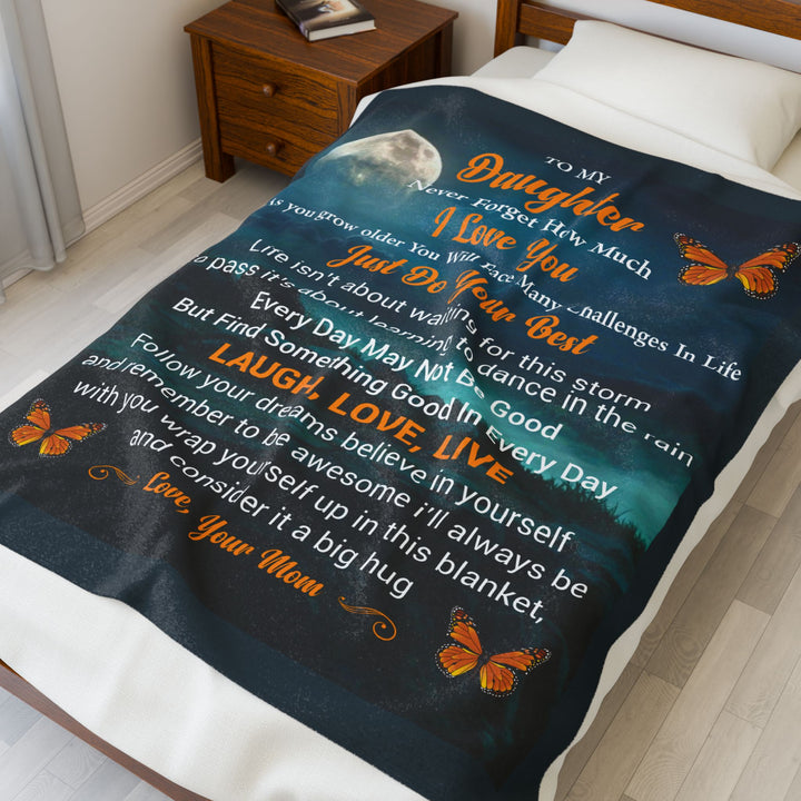 Velveteen Plush Blanket - Daughter Love Message