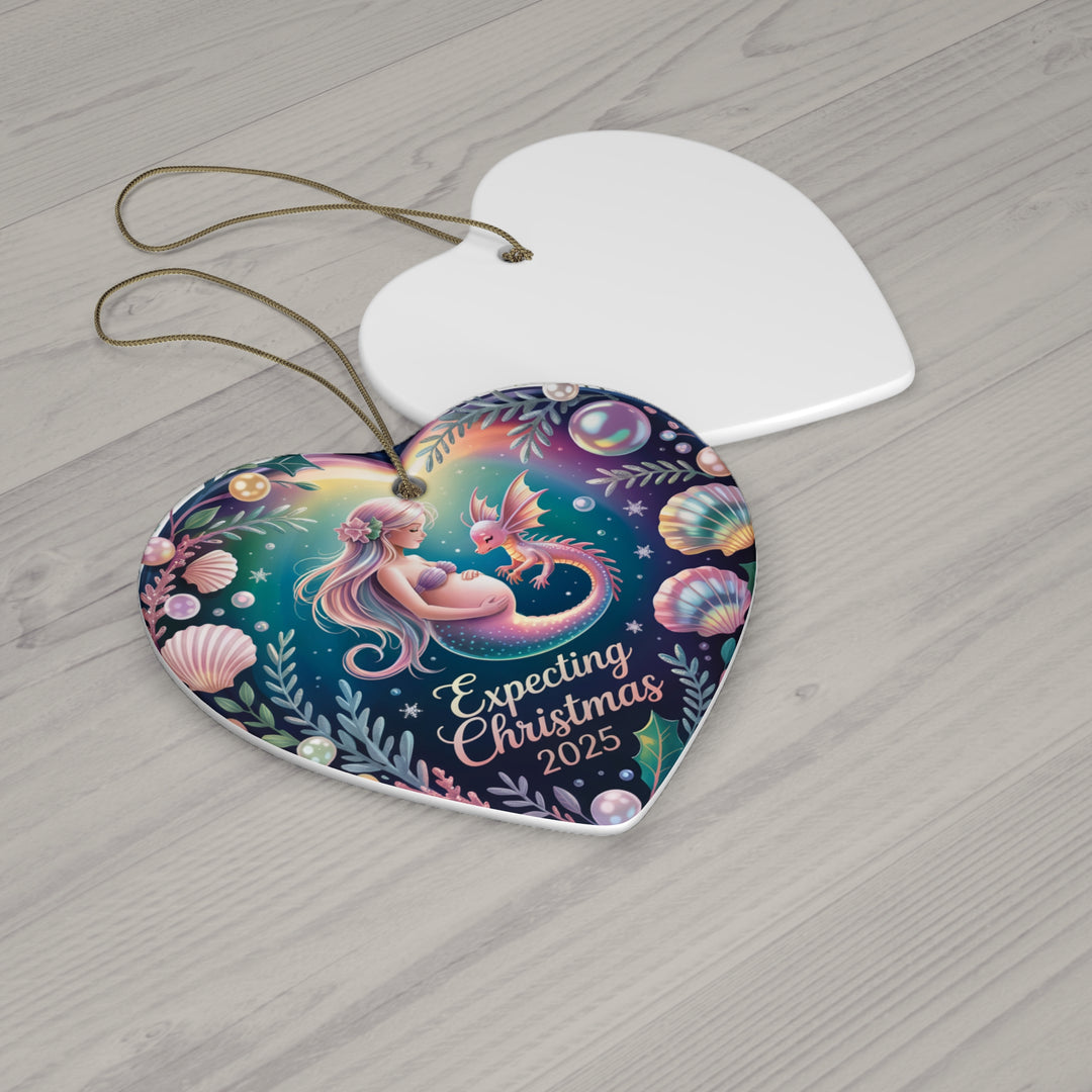 Expecting Christmas 2025 Ceramic Ornament – Holiday Keepsake for Parents-to-Be