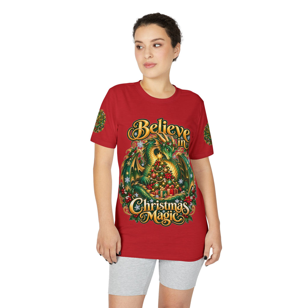 Christmas Dragon T-Shirt — "Believe in Christmas Magic" Holiday Tee