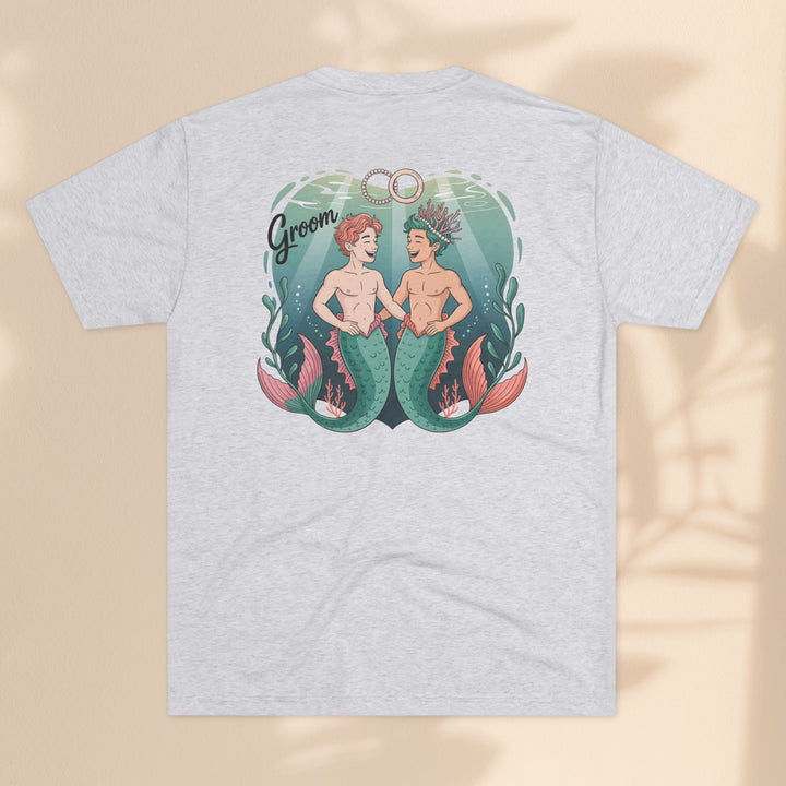 Merman Groom Tee, LGBTQ+ Pride Apparel, Wedding Gift, Unique Couple Shirt