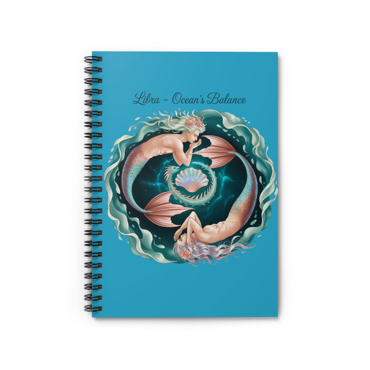 Libra Spiral Notebook – Ocean’s Balance Astrology Journal with Mermaids, Unique Gift & School Supplies
