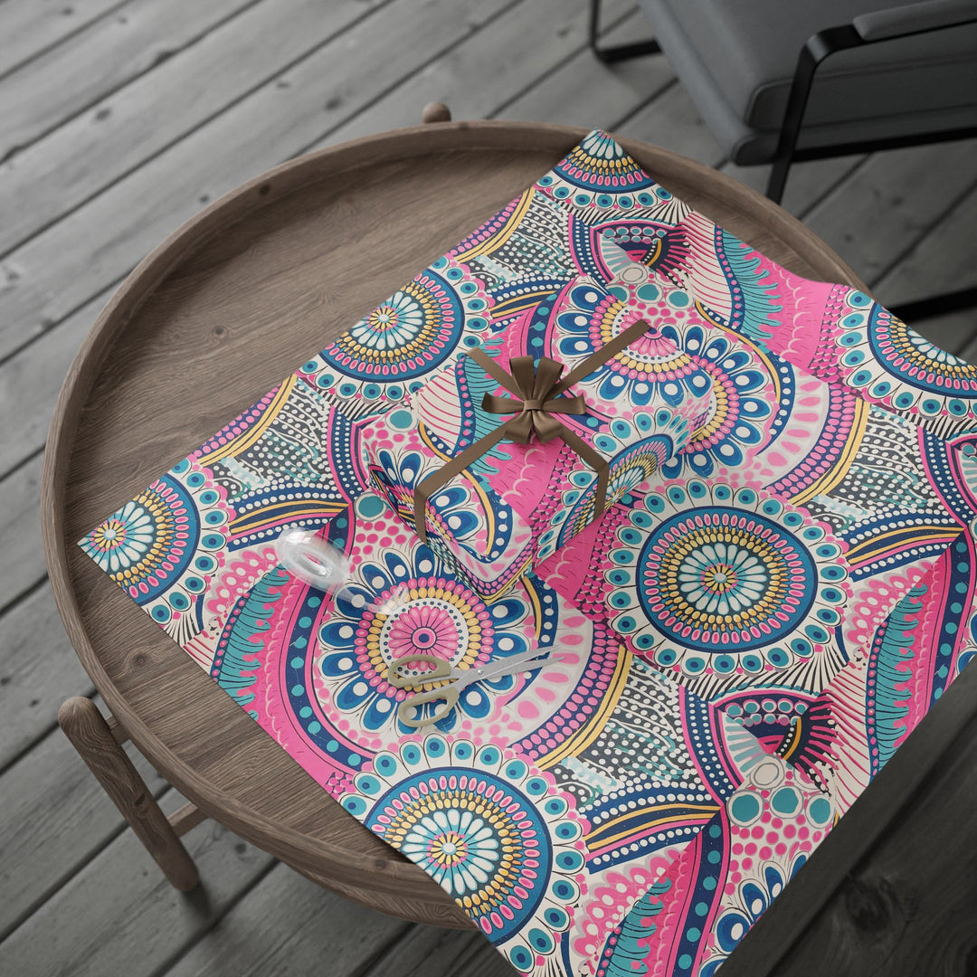 Vibrant Bohemian Wrapping Paper, Colorful Gift Wrap, Party Supplies, Eco-Friendly Wrapping, Unique Gift Presentation