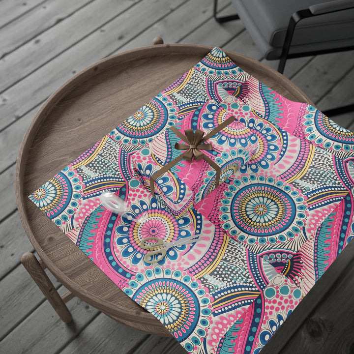 Vibrant Bohemian Wrapping Paper, Colorful Gift Wrap, Party Supplies, Eco-Friendly Wrapping, Unique Gift Presentation