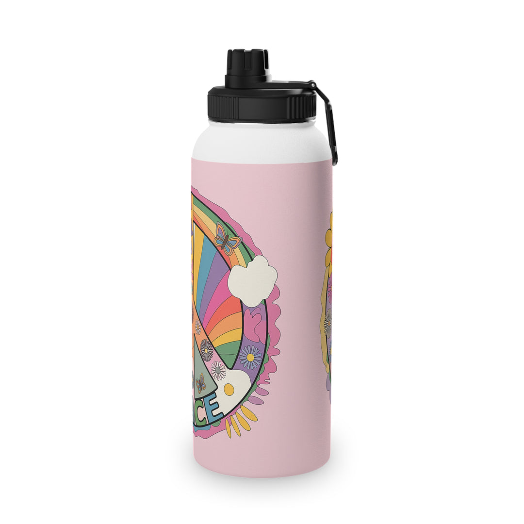 Stainless Steel Water Bottle, Sports Lid - Sign of Peace Coming