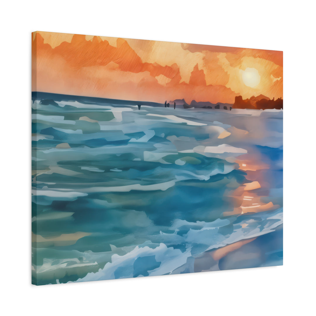Coastal Sunset Canvas Art – Ocean and Beach Wall Décor