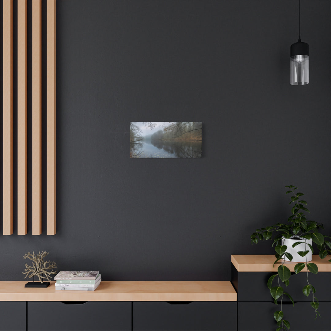 Foggy River Landscape Canvas Print – Nature Wall Art