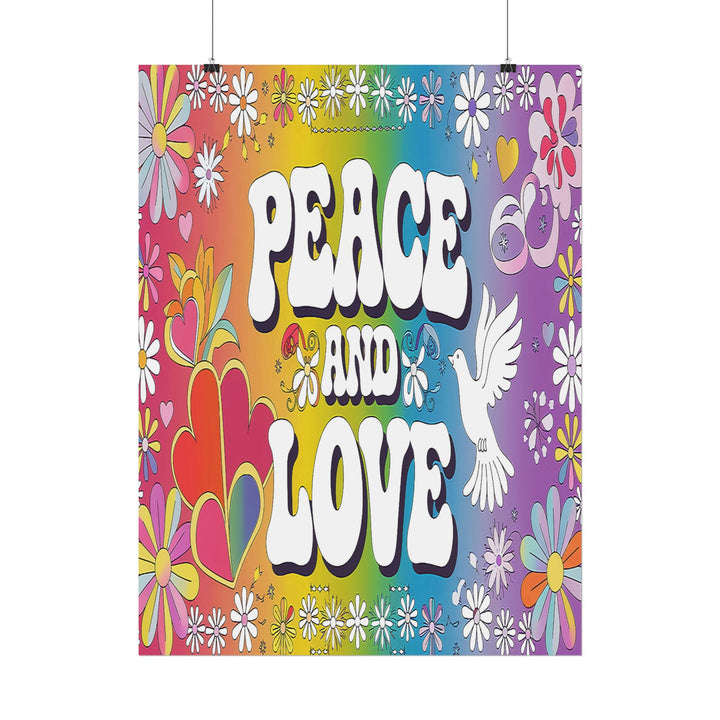 Peace and Love Rolled Posters - Colorful Floral Wall Art for Peaceful Decor