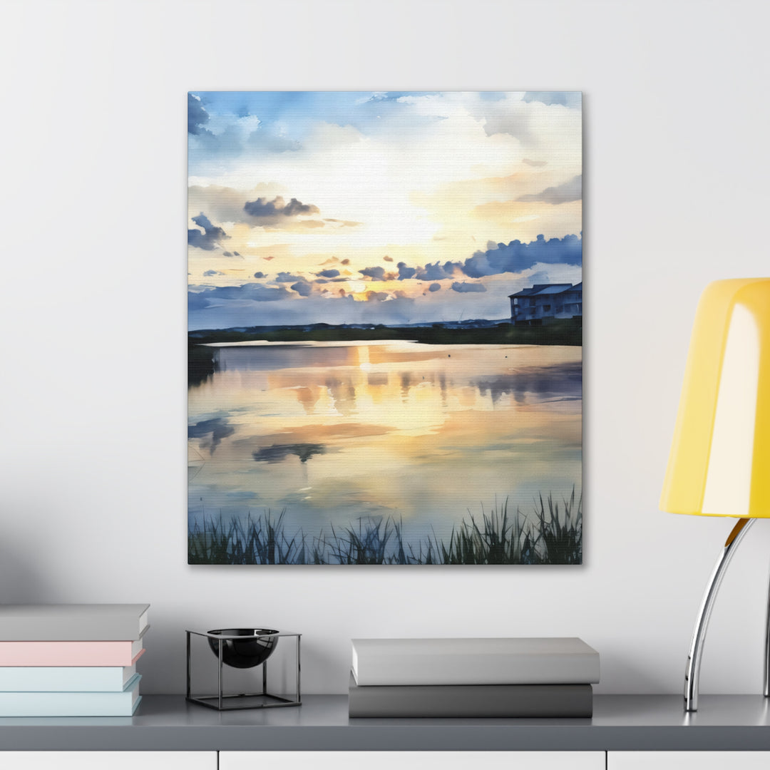Serene Sunset Landscape Canvas Wall Art
