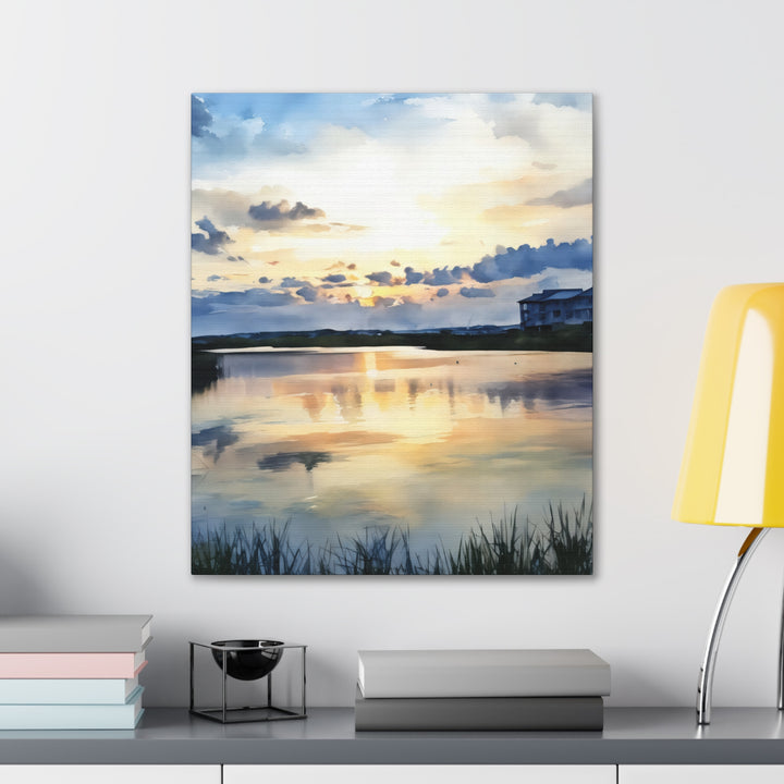 Serene Sunset Landscape Canvas Wall Art