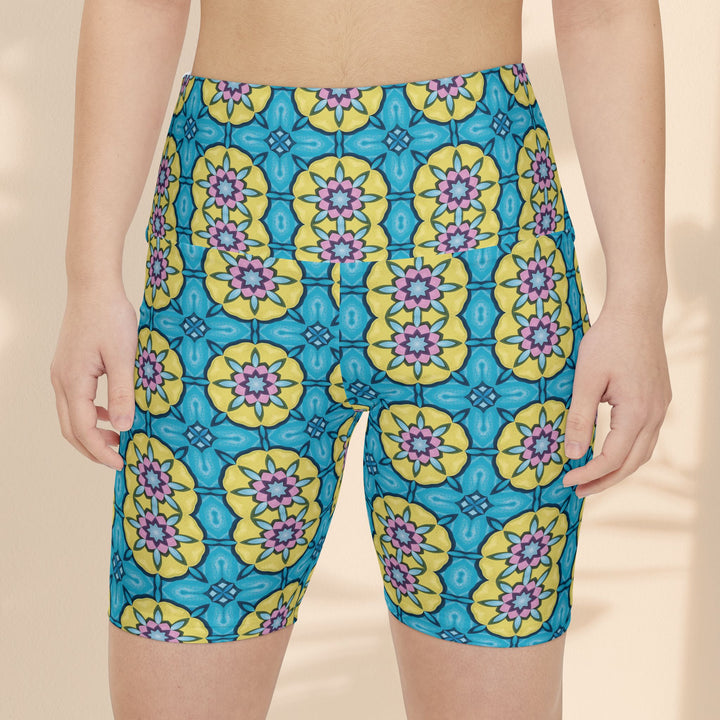 Circle Flowers Women's Workout Shorts - Comfortable & Stylish Athletic Gear