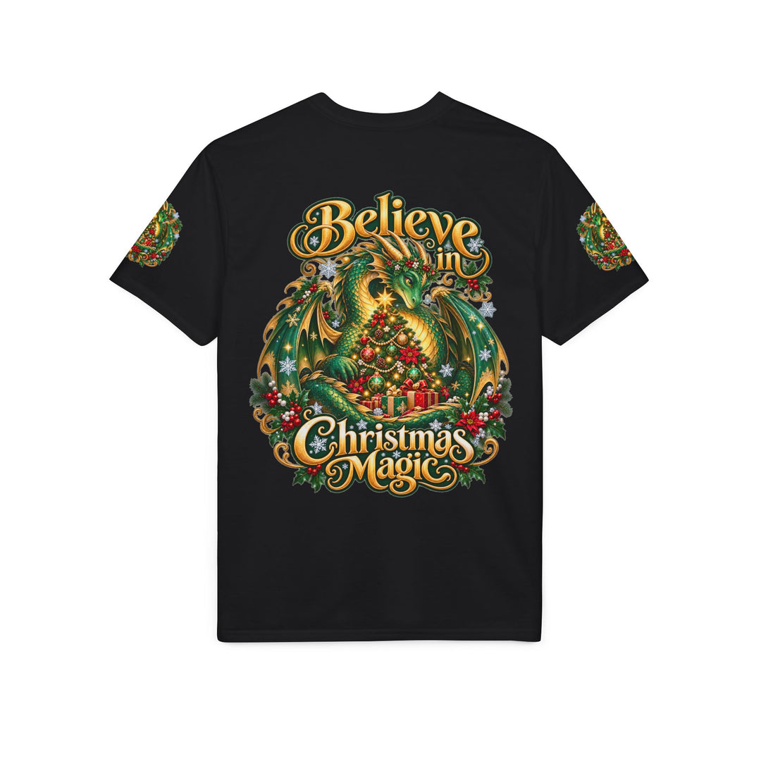 Christmas Dragon T-Shirt — "Believe in Christmas Magic" Holiday Tee