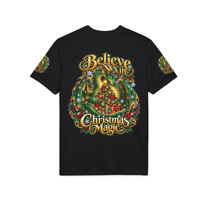 Christmas Dragon T-Shirt — "Believe in Christmas Magic" Holiday Tee