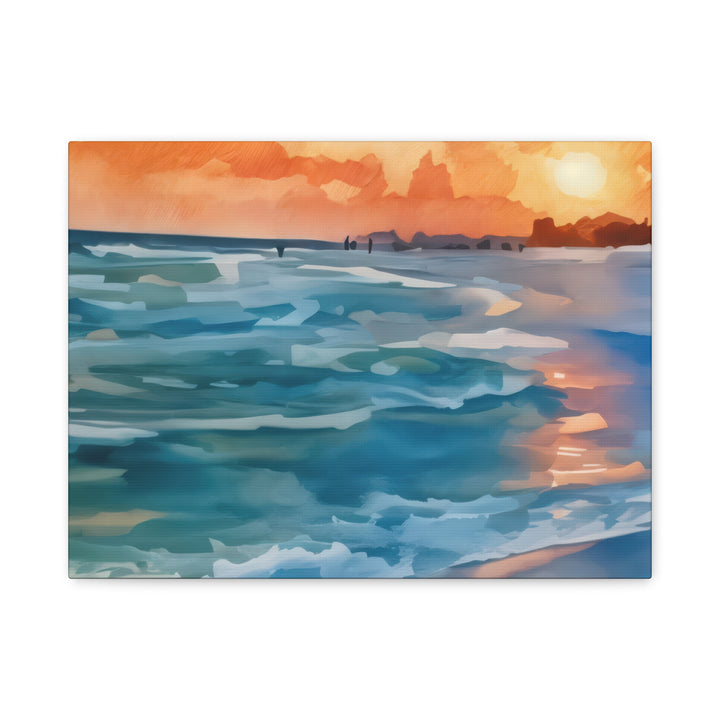 Coastal Sunset Canvas Art – Ocean and Beach Wall Décor