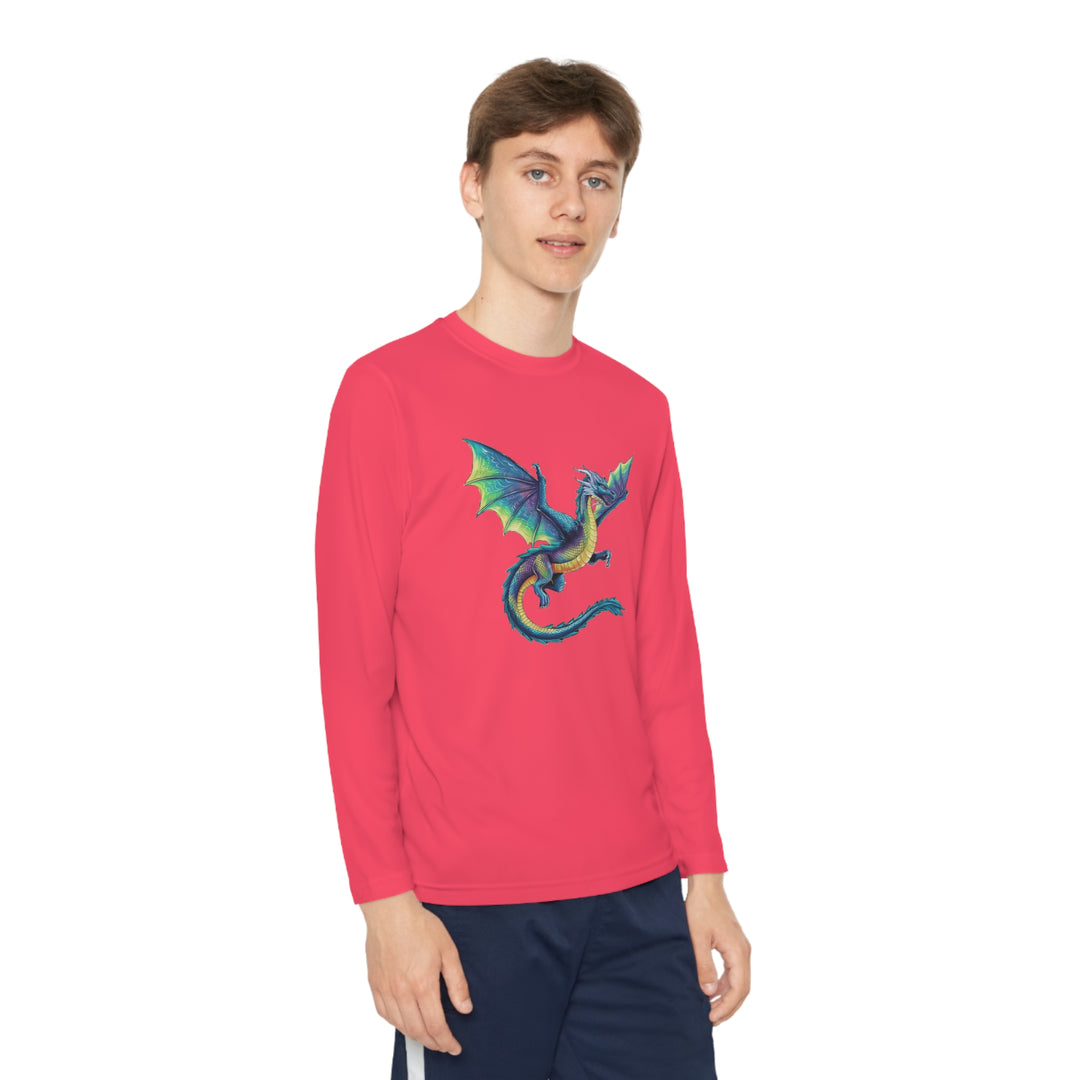 Youth Long Sleeve Competitor Tee - Electric Dragon