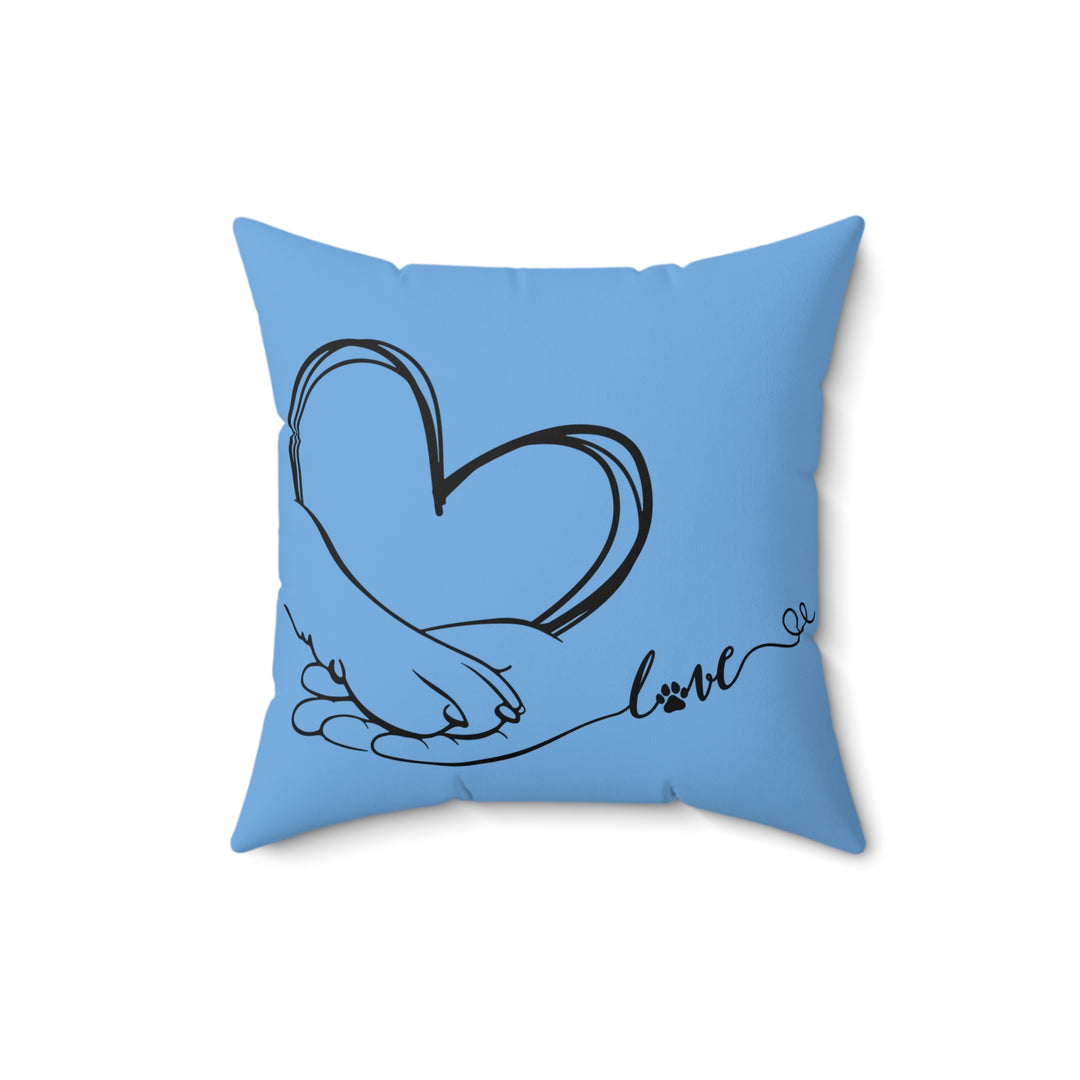 Spun Polyester Square Pillow - Paw Love