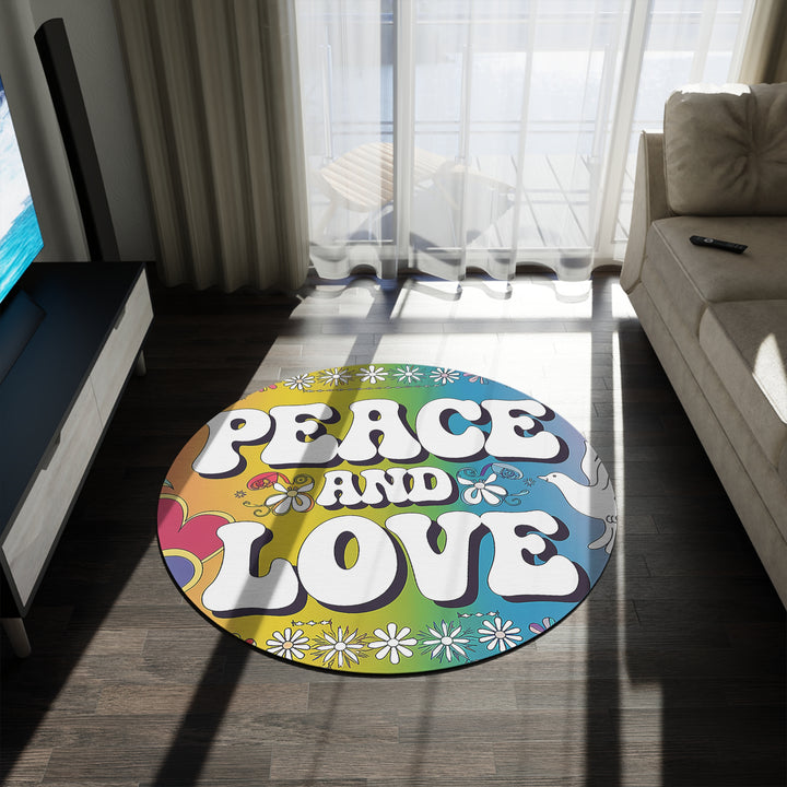 Colorful Peace and Love Rug
