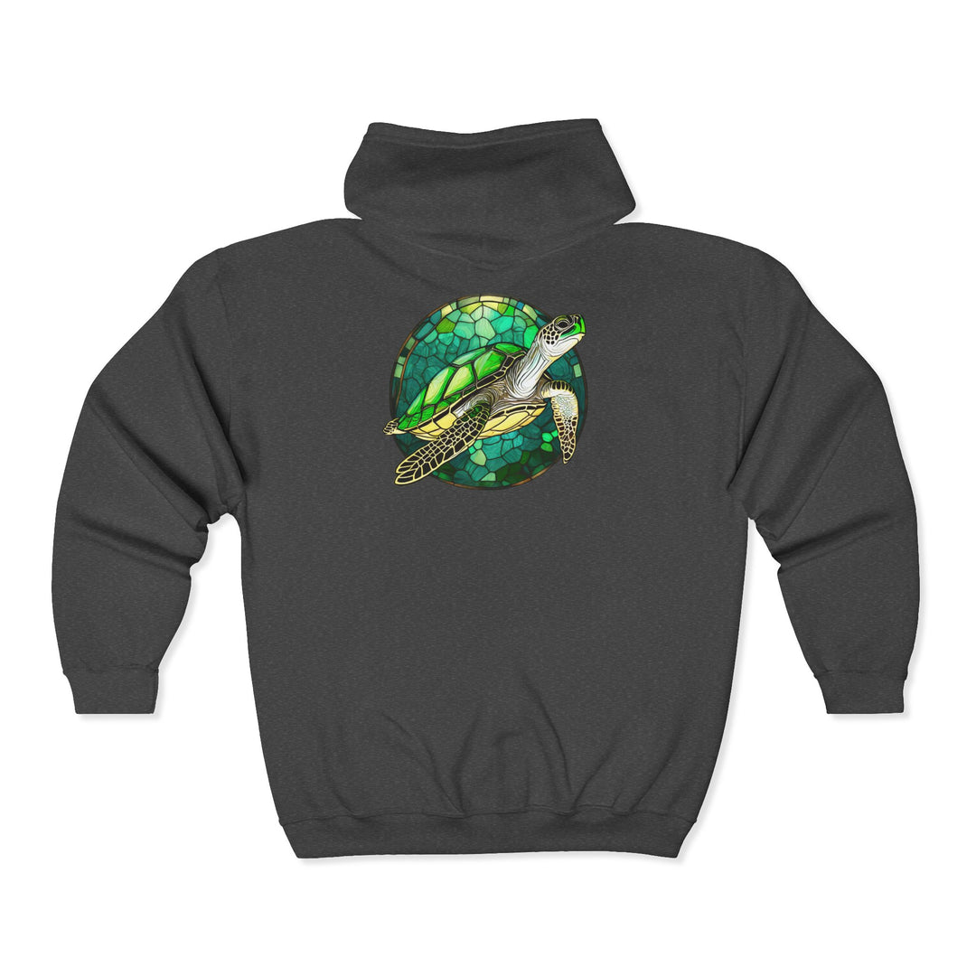 Stained Glass Turtle - Unisex Heavy Blend™ Full Zip Hooded Sweatshirt