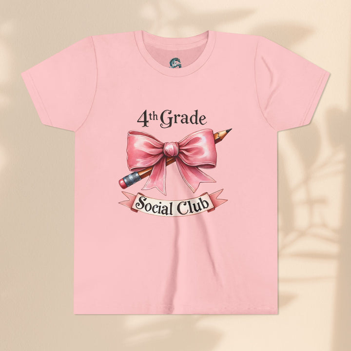 Youth Short Sleeve Tee, 4th Grade Social Club Shirt, Cute Kids T-Shirt, Back to School Gift, Birthday Gift for Girls, Classroom Apparel