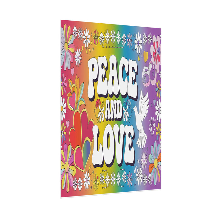 Peace and Love Rolled Posters - Colorful Floral Wall Art for Peaceful Decor