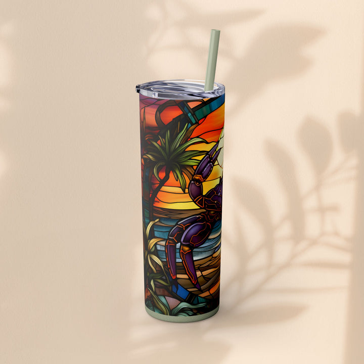 Skinny Tumbler with Straw, 20oz - Crabby