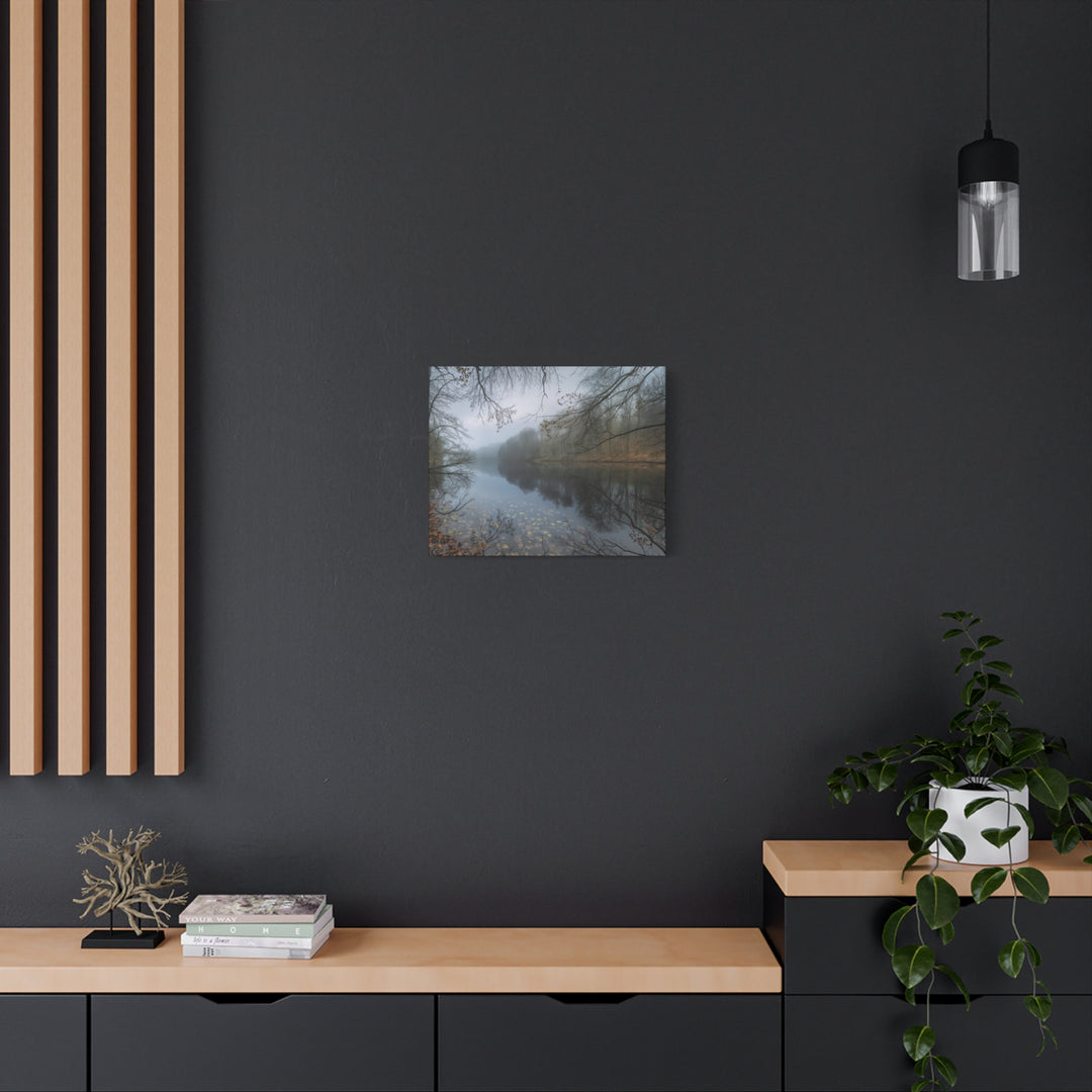 Foggy River Landscape Canvas Print – Nature Wall Art