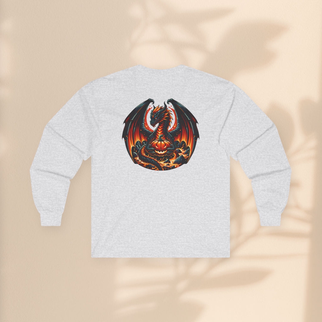 Dragon Emblem Unisex Long Sleeve Tee – Casual Fantasy Graphic Shirt for Halloween & Geek Culture
