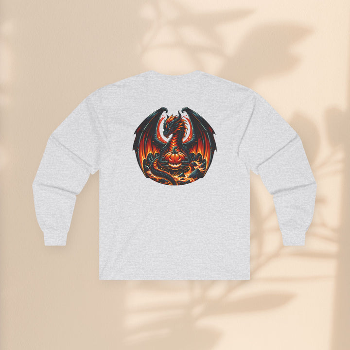 Dragon Emblem Unisex Long Sleeve Tee – Casual Fantasy Graphic Shirt for Halloween & Geek Culture