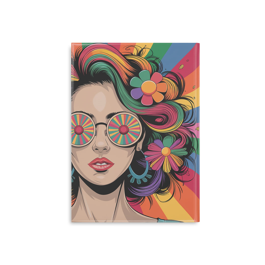 Hardcover Notebook with Puffy Covers - Hippie Girls