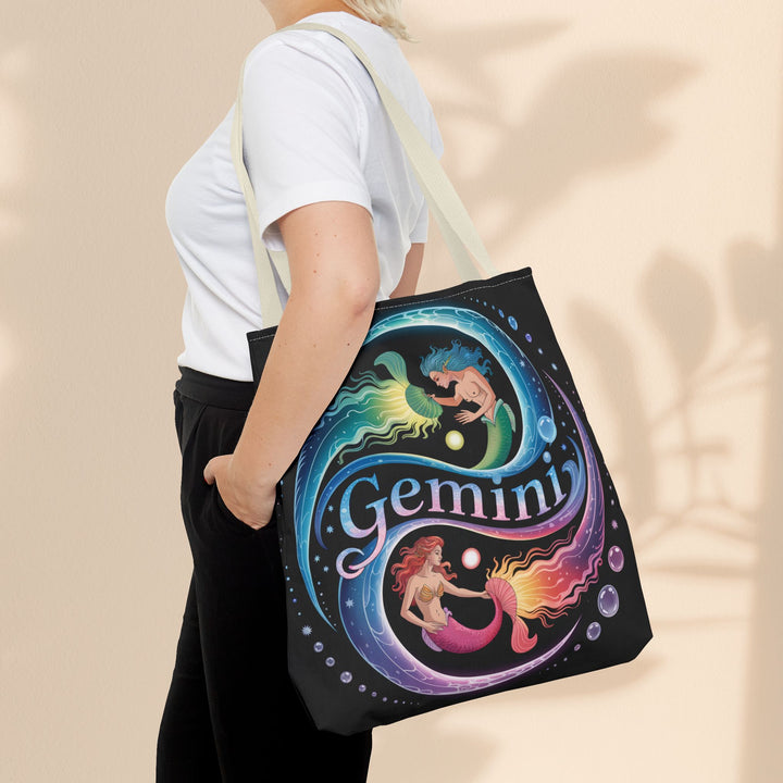 Gemini Zodiac Tote Bag - Colorful Astrology Bag, Gift for Astrology Lovers, AOP Tote for Geminis, Horoscope Design, Birthday Gift