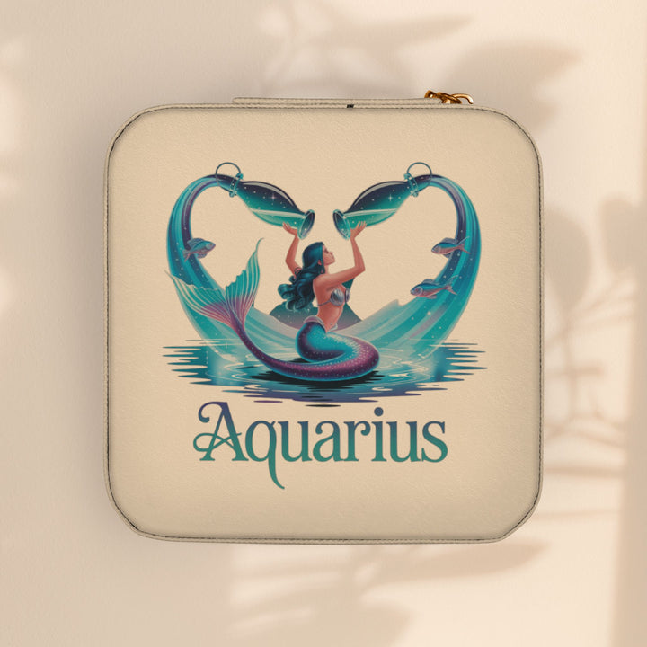 Aquarius Jewelry Travel Case — Compact Zodiac Travel Jewelry Organizer