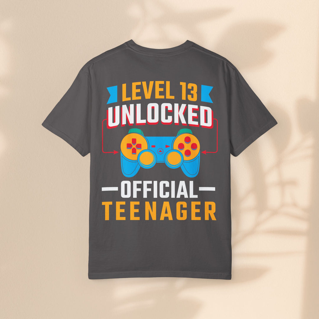 Level Up! 13 year old Unisex Gamer T-Shirt - Perfect for Birthdays, Gaming Events, and Teen Celebrations, Gifts for Gamers, Fun Graphic Tee