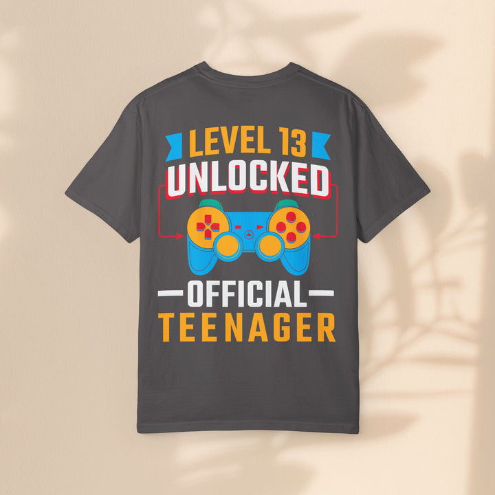 Level Up! 13 year old Unisex Gamer T-Shirt - Perfect for Birthdays, Gaming Events, and Teen Celebrations, Gifts for Gamers, Fun Graphic Tee