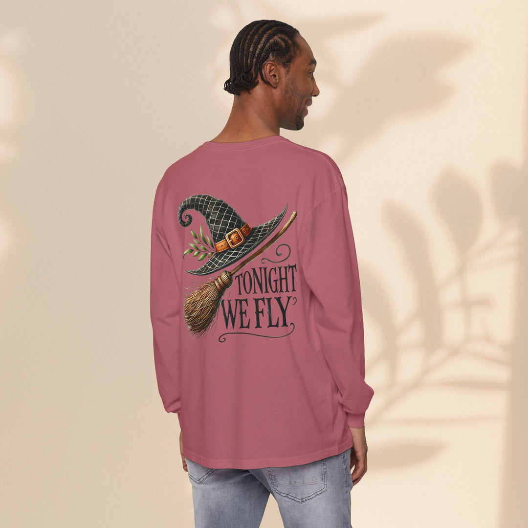 Tonight We Fly - Whimsical Witch Halloween Long Sleeve T-Shirt