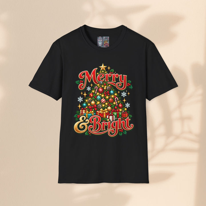 Merry & Bright Christmas T-Shirt – Festive Holiday Graphic Tee