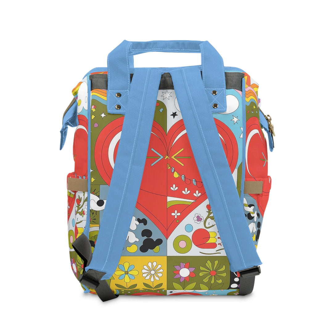 Multifunctional Diaper Backpack - Heart Quilt