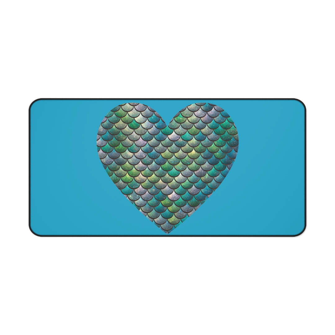 Desk Mat - Mermaid Scale Heart